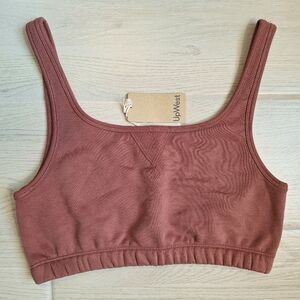 Up West Rusty Brown Super Soft Cotton Blens Pullover Cropped Top Bralette Medium